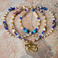 EYE OF HORUS GOLD👁✨️ CRYSTAL & GEMSTONE WAIST BEAD SET BY Nubian Collection Artwear 🎨  - Thumbnail 2