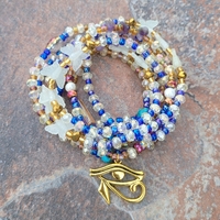 EYE OF HORUS GOLD👁✨️ CRYSTAL & GEMSTONE WAIST BEAD SET BY Nubian Collection Artwear 🎨  - Thumbnail 8
