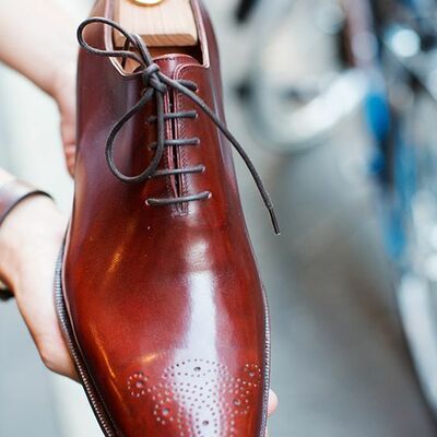 New men's handmade toe maroon oxford genuine leather brogues toe shoes