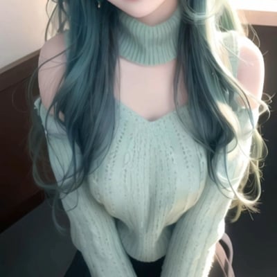 Sexy halterneck off-shoulder sweater loose knitted sweater