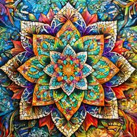 Flower Mosaic Cross Stitch Pattern - Thumbnail 2