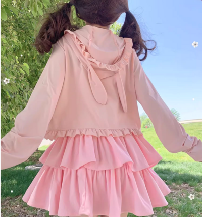 Summer 2024 New Pink Cute Anti-UV Ice Silk Sun Protection Clothes