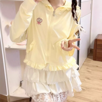 Summer 2024 New Pink Cute Anti-UV Ice Silk Sun Protection Clothes - Thumbnail 5