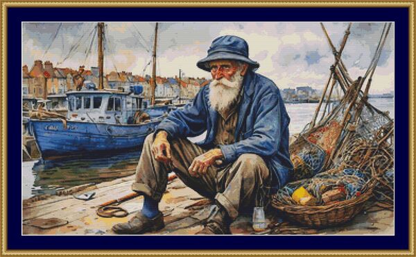 Fisherman Cross Stitch Pattern
