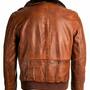 Distressed Brown Flight Bomber Leather Motorcycle Jacket-1
