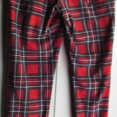 Red green black white stripe leggings - Thumbnail 1