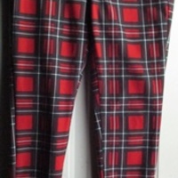 Red Green Black White Stripe Leggings - Thumbnail 1