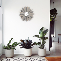 The Sirius - stylish silver / grey wooden wall clock, a piece of wall art in 2 sizes - Thumbnail 7