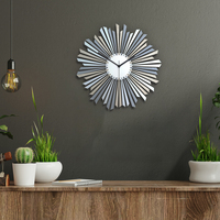 The Sirius - stylish silver / grey wooden wall clock, a piece of wall art in 2 sizes - Thumbnail 2