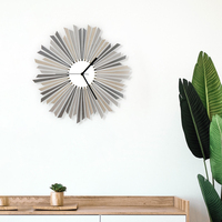 The Sirius - stylish silver / grey wooden wall clock, a piece of wall art in 2 sizes - Thumbnail 8