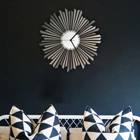 The Sirius - stylish silver / grey wooden wall clock, a piece of wall art in 2 sizes - Thumbnail 1