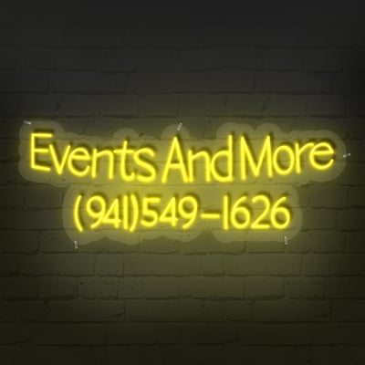 Shop Name + Phone Neon Sign WNS014