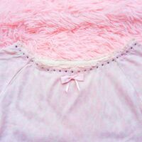 Y2K Bubblegum Pink Vintage Long Sleeve Crop Top with Subtle Cheetah Print & Knitted Cuffs - Thumbnail 2