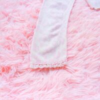 Y2K Bubblegum Pink Vintage Long Sleeve Crop Top with Subtle Cheetah Print & Knitted Cuffs - Thumbnail 3