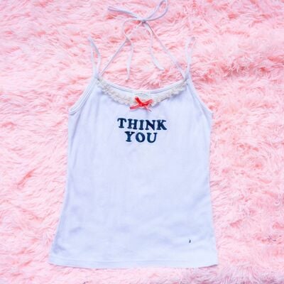 Japanese BUBBLES Tank Top  | Harajuku Y2k | Coquette Tank Top | Pink Coquette | Red Ribbon Vintage