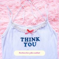 Japanese BUBBLES Tank Top  | Harajuku Y2k | Coquette Tank Top | Pink Coquette | Red Ribbon Vintage - Thumbnail 1