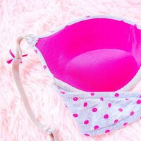 La Zenza Playful Polka Dots Pink Push-Up Bra | 34A | Uplifting Cleavage & Comfort | Dark Gray Violet Lingerie | Sexy - Thumbnail 4