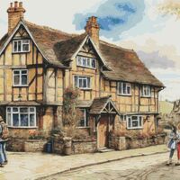 English Village Cross Stitch Pattern - Thumbnail 1