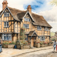 English Village Cross Stitch Pattern - Thumbnail 2