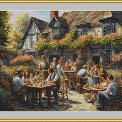English pub cross stitch pattern