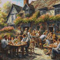 English Pub Cross Stitch Pattern - Thumbnail 1