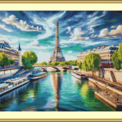 Eiffel tower cross stitch pattern
