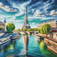 Eiffel Tower Cross Stitch Pattern - Thumbnail 1