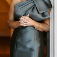 Blue One Shoulder Mother of The Bride Groom Dresses Party Gowns Evening Dress vestidos - Thumbnail 2