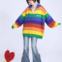 Preppy rainbow striped sweater - Thumbnail 4
