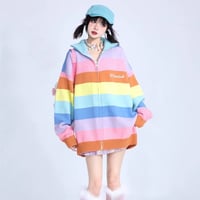 Preppy rainbow striped sweater - Thumbnail 7