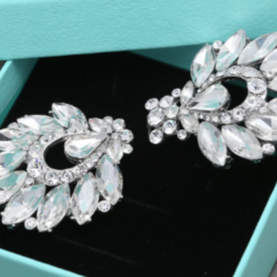 Wedding bridal rhinestone crystal hook and eye buckle, sash buckle, sclasp buckle matching button