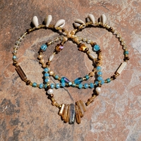 YEMỌJA SHORES 🏝🌊🩵💙 GLOW IN THE DARK CRYSTAL & GEMSTONE HANDMADE WAIST BEADS By Nubian Collection Artwear🎨  - Thumbnail 1