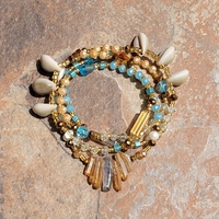 YEMỌJA SHORES 🏝🌊🩵💙 GLOW IN THE DARK CRYSTAL & GEMSTONE HANDMADE WAIST BEADS By Nubian Collection Artwear🎨  - Thumbnail 3