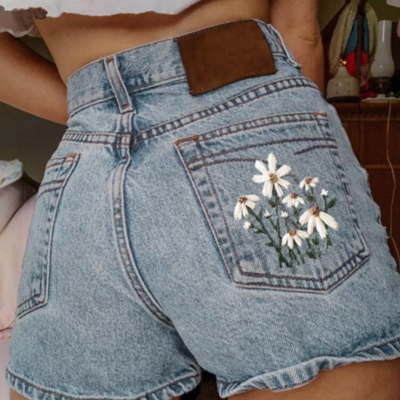 Flora denim shorts