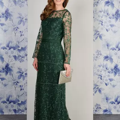 Simple dark green lace mother of the bride groom dresses party gowns evening dress vestidos