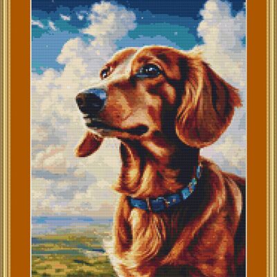 Dachshund cross stitch pattern