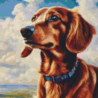 Dachshund Cross Stitch Pattern - Thumbnail 1