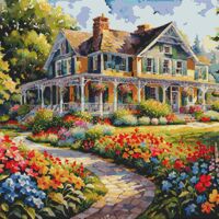Country House Cross Stitch Pattern - Thumbnail 1