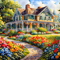 Country House Cross Stitch Pattern - Thumbnail 2