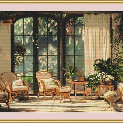 Conservatory cross stitch pattern