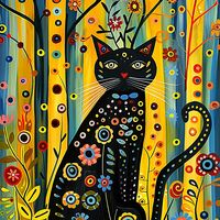 Cat In The Forest Cross Stitch Pattern - Thumbnail 2