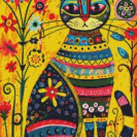 Cat Art Cross Stitch Pattern - Thumbnail 1