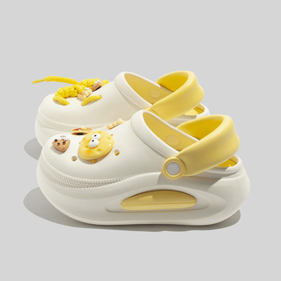 Cute platform clogs slippers with decor