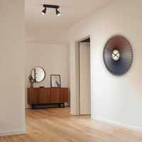 Circular bicolor wall clock with 60 double sided blades - Kinetic orange / blue - Thumbnail 2