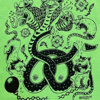  "Pretzel Rats" T-Shirt (slime green) - Thumbnail 1