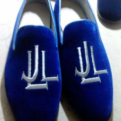 Customize your logo on handmade velvet loafers,handmade velvet shoes with customized logo