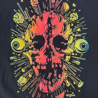 "Exploding Skull" T-Shirt (black) - Thumbnail 1