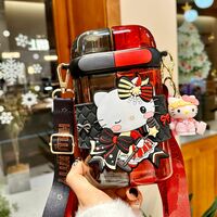 SANRIO KUROMI Cute Double Sided Drinking Water Bottle Tritan Water Bottle - Thumbnail 5