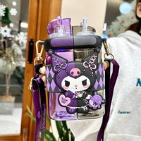 SANRIO KUROMI Cute Double Sided Drinking Water Bottle Tritan Water Bottle - Thumbnail 3