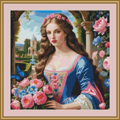 By the flowers cross stitch pattern